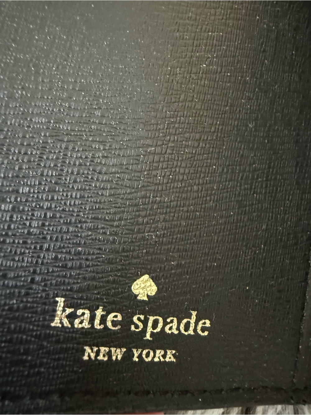 Kate Spade New York Black Leather Zip Around Wallet Spade Lining - Picture 5 of 7